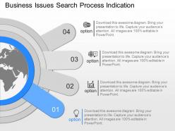 New business issues search process indication powerpoint template