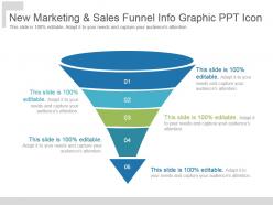 New marketing and sales funnel info graphic ppt icon