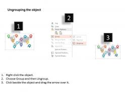 New world map with location chart and icons flat powerpoint design
