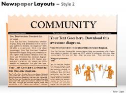 Newspaper layouts style 2 powerpoint presentation slides