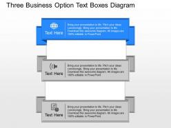 Nh three business option text boxes diagram powerpoint template