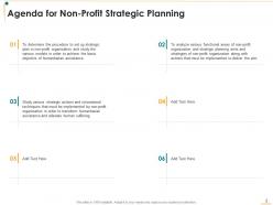 Non profit strategic planning to transform humanitarian assistance and achieve organizational objectives deck