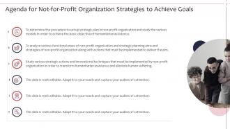 Not for profit organization strategies to achieve goals powerpoint presentation slides