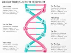 Nuclear energy logos for experiment flat powerpoint design