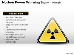 Nuclear power warning signs triangle powerpoint presentation slides