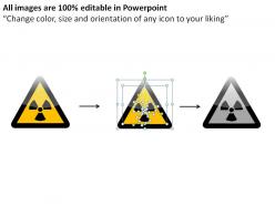 Nuclear power warning signs triangle powerpoint presentation slides