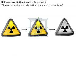 Nuclear power warning signs triangle powerpoint presentation slides