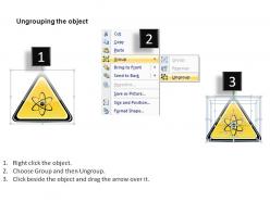 Nuclear power warning signs triangle powerpoint presentation slides