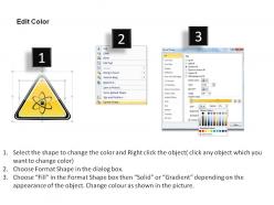 Nuclear power warning signs triangle powerpoint presentation slides