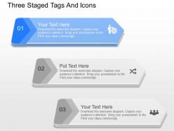 Nx three staged tags and icons powerpoint template