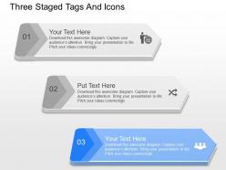 Nx three staged tags and icons powerpoint template