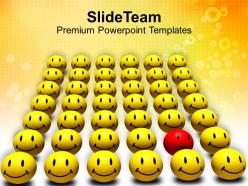 Odd one out smiley spreading happiness powerpoint templates ppt themes and graphics 0113