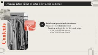 Opening Retail Outlet To Cater New Target Audience Powerpoint Presentation Slides Colorful