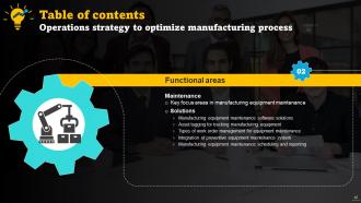 Operations Strategy To Optimize Manufacturing Process Powerpoint Presentation Slides Strategy CD Aesthatic Slides