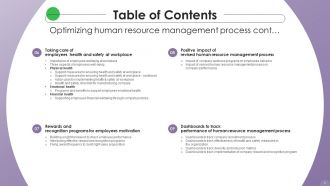 Optimizing Human Resource Management Process Powerpoint Presentation Slides