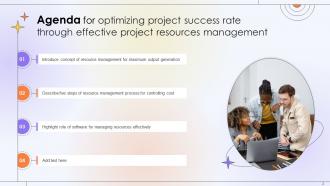 Optimizing Project Success Rate Through Effective Project Resources Management Complete Deck Idea Informative