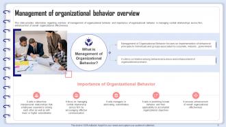 Organizational Behavior Management Powerpoint Presentation Slides Aesthatic Editable