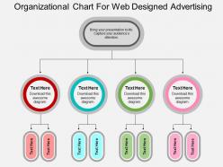 Organizational chart for web design and advertising flat powerpoint design