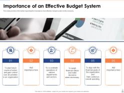 Overview of an effective budget system components and strategies powerpoint presentation slides