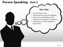 Person speaking style 2 powerpoint presentation slides