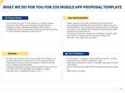 Persuade your clients to avail your software services by submitting a remarkable ios moblie app proposal template