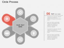 Pf six staged tags circle process diagram flat powerpoint design