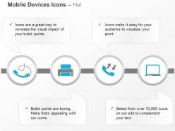 Phones printer internet communication ppt icons graphics