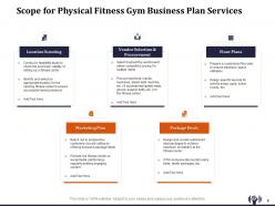 Physical fitness gym business plan proposal powerpoint presentation slides