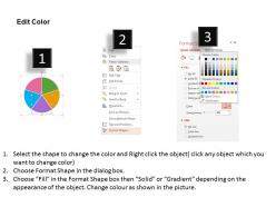 Pie chart with process indication icons flat powerpoint design