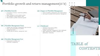 Portfolio Growth And Return Management Powerpoint Presentation Slides