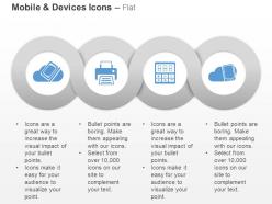 Printer calculator cloud services mobile technology ppt icons graphics