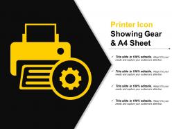 Printer icon showing gear and a4 sheet