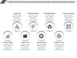 Problem solving process showing gathering data analyse generate solutions