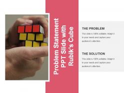 Problem statement ppt slide with rubiks cube presentation ideas