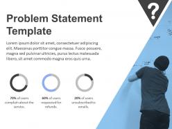 Problem Statement Template With Man Writing On Whiteboard And Data Driven Pie Charts