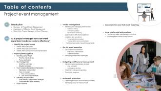 Project Event Management Powerpoint Presentation Slides PM CD Ideas Informative