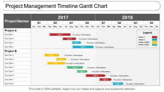 Project management timeline gantt chart