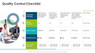 Project quality management bundle quality control checklist