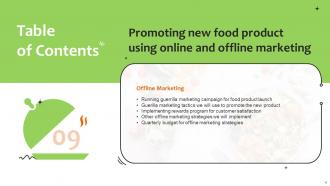 Promoting New Food Product Using Online And Offline Marketing Powerpoint Presentation Slides