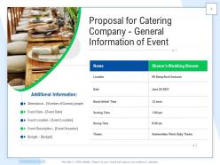 Proposal For Catering Company Powerpoint Presentation Slides