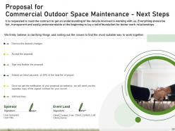 Proposal For Commercial Outdoor Space Maintenance Powerpoint Presentation Slides