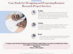 Proposal for designing and proposing business research project powerpoint presentation slides