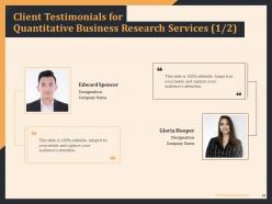 Proposal For Quantitative Business Research Powerpoint Presentation Slides