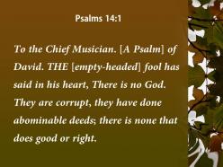 Psalms 14 1 they are corrupt their deeds powerpoint church sermon