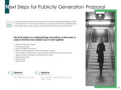 Publicity Generation Proposal Powerpoint Presentation Slides