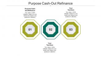 Purpose cash out refinance ppt powerpoint presentation show icons cpb