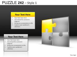 Puzzle 2x2 style 1 powerpoint presentation slides db