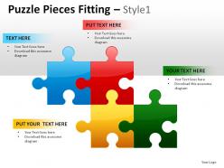 Puzzle pieces fitting style 1 powerpoint presentation slides