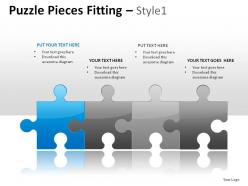 Puzzle pieces fitting style 1 powerpoint presentation slides