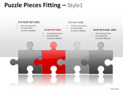 Puzzle pieces fitting style 1 powerpoint presentation slides